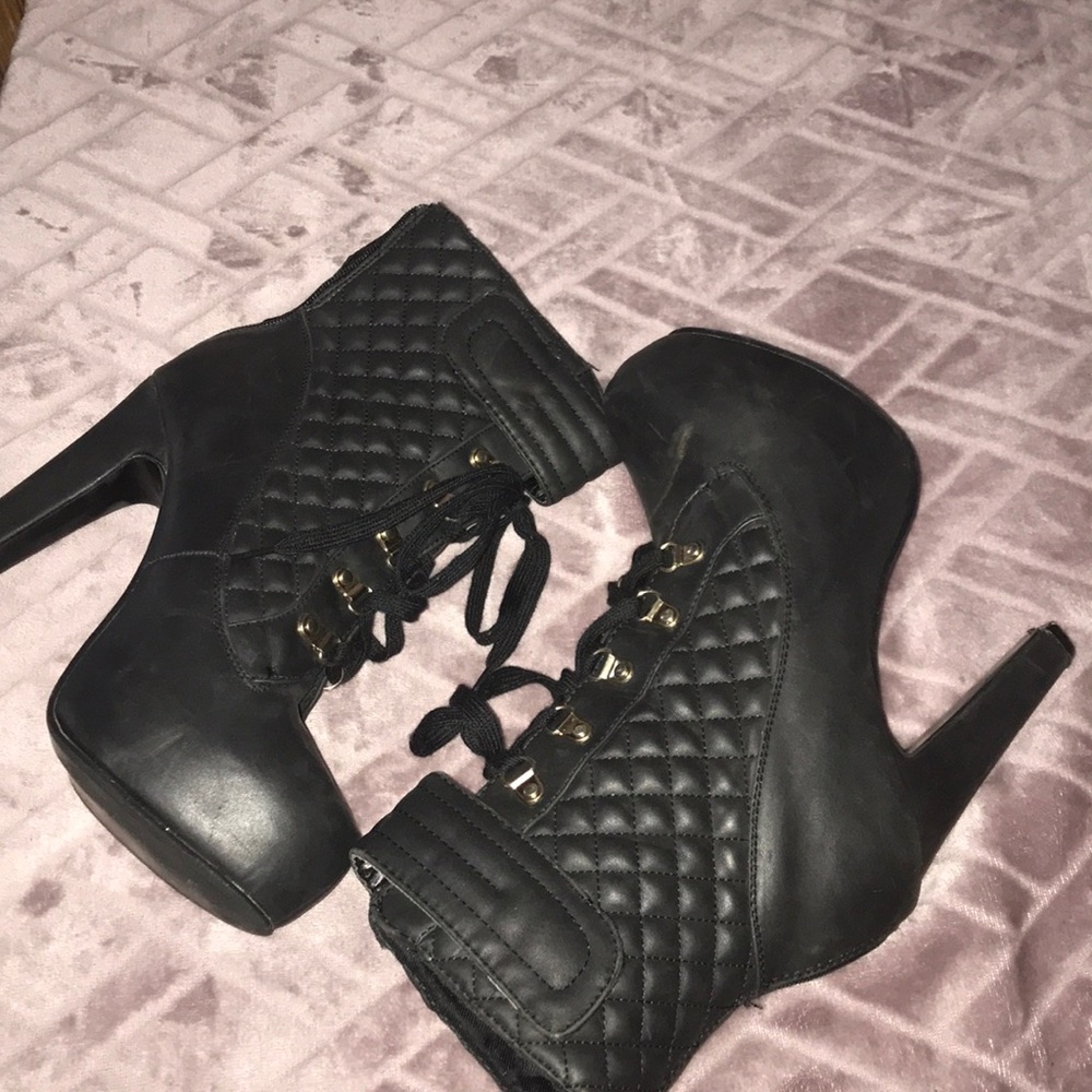 Black high heel bootie